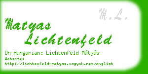 matyas lichtenfeld business card